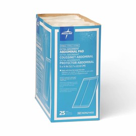 Medline Pad Abdominal, 5 Inch x 9 Inch, 25 Count