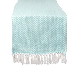 DII CAMZ11277 Braided Cotton Table Runner, Perfect for Spring, Fall Holidays, Parties and Everyday Use, 15x72, Aqua