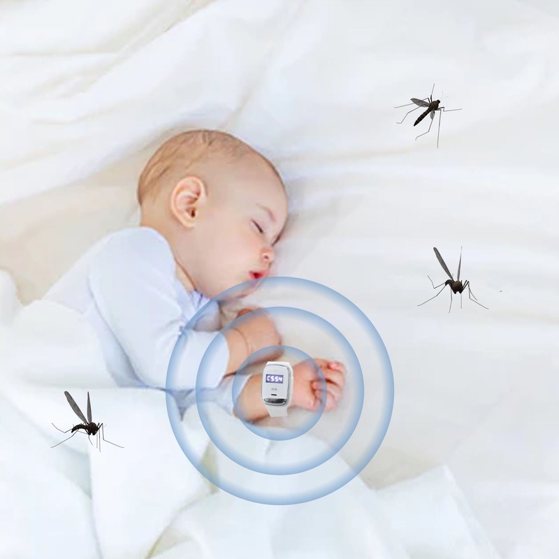 Ultrasonic Mosquito Repellent Bracelet Watch Temperature Detection USB Rechargeable Mosquito