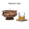 Set of 6 Handmade Wooden Drinks Coasters: Eco-Friendly, Absorbent, Antique