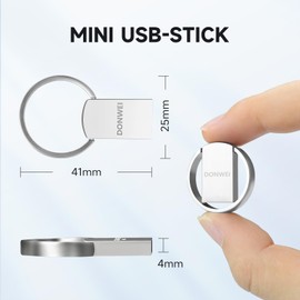 DONWEI Mini USB Stick 32 GB, USB 2.0 USB Stick 32 GB Small Mini, Memory Stick 32 GB Data Stick for PC, Laptop, Computer, Tablet, Car Radio, Car Devices External
