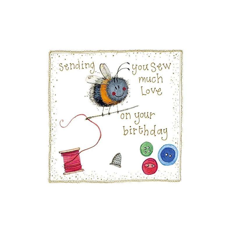 Alex Clark Sewing Bee Foil Birthday Card