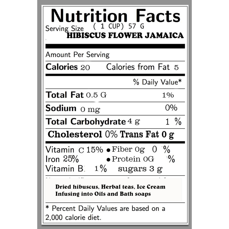 100% ORGANIC Premium Dried Cut Hibiscus Flowers Tea, Jaimaica Tea