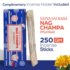 Satya Nag champa Incense Sticks 250 gm pack, Satya sai baba Insenses with Raajsee Incense holder Bundle, Satya Nag champa Natural Incense