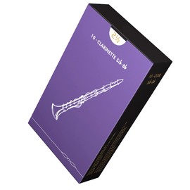 Bb Clarinet Reeds Strength 2.5, Traditional Woodwind Reeds, 10pcs/Box with Protective Casing, Ideal for Students & Professionals