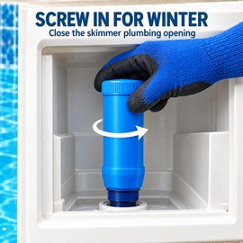Pool Skimmer Winterizing Plug and Expansion Absorber, 1.5 and 2 Inch Threaded ABS Freeze Protection Tool