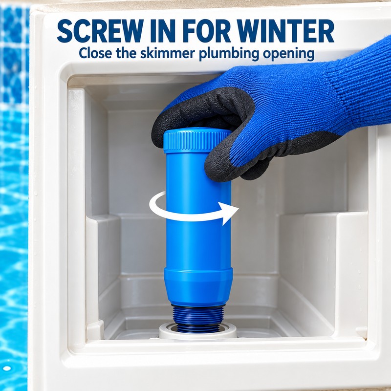 Pool Skimmer Winterizing Plug and Expansion Absorber, 1.5 and 2