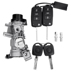 1K0905851B Ignition Switch Lock Cylinder Assembly with Intelligent Key Fit for Volkswagen VW Jetta 2006-2018 Golf 2004-2011 EOS 2007-2011 Rabbit 2006-2009 Tiguan 2008-2011 Replaces 1K0905841 1K0905865