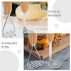 Cabilock Potato Masher Stainless Steel Potato Smasher with Wooden Handle