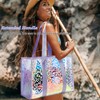 JIANYA Beach Bag for Women, Iridescent Tote Bag Waterproof Sandproof