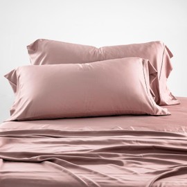 Olive + Crate Eucalyptus Cooling Pillowcases Standard Size, Certified Tencel Lyocell Fiber, Cool Vegan Silk Static Free for Skin and Hair, Softer Than Cotton and Linen - Rose Blush (26" x 20")