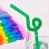 500 Pack Solid Colors Flexible Disposable Plastic Drinking Straws, Individually
