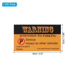 PATIKIL Bad Parking Cards Attention to Parking Cards, 100 Pack Funny Cards Car Accessories, Black Orange