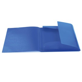 HERMA 19507 Portfolio Folders A4 Translucent Blue, Pack of 3, Children's Plastic Corner Folder with Inner Flaps and Elastic Band, Sturdy Plastic Folders Set for Boys and Girls