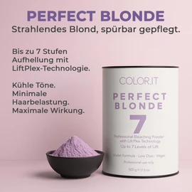 COLOR.IT by BM Perfect Blonde Bleaching Powder 500 g, Professional Lightener up to 7 Levels, with Seaweed Extract, for Highlights, Balayage & Full Bleaching