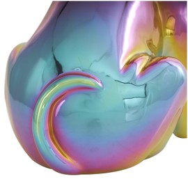 Deco 79 Ceramic Bulldog Decorative Sculpture Home Decor Statue with Rainbow Shimmer Finish, Accent Figurine 7" x 10" x 12", Multi Colored