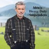 Men's Suspender Heavy Duty for Men Grey Braces Adjustable with