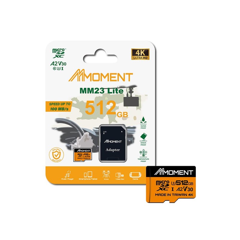 MMOMENT MicroSDXC Card, 512 GB A2 / V30 / U3