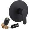 Matte Black Single Function Shower Valve Kit - Wall Mount