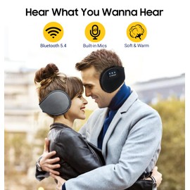 LC-dolida Bluetooth Earmuff Headphones Music Ear Muffs Winter Ear Warmers for Men Ear Muffs for Women Kids Ear Covers,Built-in HD Speakers Wireless Earmuffs for Winter Gifts Skating Skiing