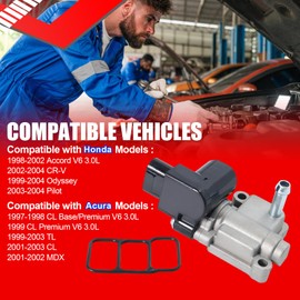 SMMS 16022-P8A-A01 Fuel Injection IAC Idle Air Control Valve for Honda Accord, CR-V, Odyssey, Pilot, for Acura TL, CL, MDX, V6 3.0L 3.2L 3.5L, 1997-2004 Replaces OE: 16022P8AA02, 16022P8AA03