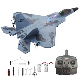 2024 New F22 2.4G 4CH 3D6G RC Airplane WLtoys A180 Upgrade Version LED Light with Gyroscope Out Door Toys, Camouflage