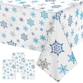 Christmas tablecloth, 3 pieces snowflake tablecloth, Christmas snowflake tablecloth, Christmas tablecloth, rectangular Christmas table covers, Christmas waterproof tablecloth