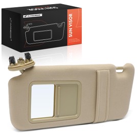 A-Premium Left Driver Side Sun Visor Compatible with Toyota Camry 2007 2008 2009 2010 2011, with Mirror, Beige