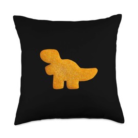 Dino T-Rex Chicken Nugget | Funny Dino Tyrannosaurus Throw Pillow