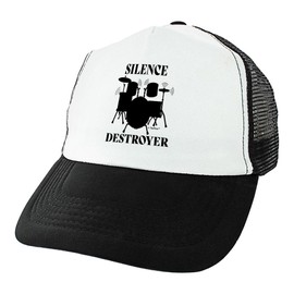 ThisWear Drummer Gifts for Men Silence Destroyer Drumset Snapback Trucker Hat Black