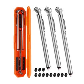 AstroAI Pencil Tire Pressure Gauge (10-75PSI,120PSI ±2% Span), Valve Caps with Case, Stainless Steel Body, and Metal Made Nozzle 3 Measurements for Cars, Bikes, Vehicles (3)