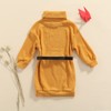 GOOCHEER Little Toddler Baby Girl Outfits Turtleneck Knit Sweater Dress