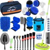 Juego de 32 cepillos para detalles de coche, kit de