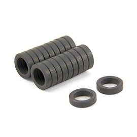 Y10 Ferrite Magnets for Arts, Crafts, Model Making, DIY and Hobbies - 11.7mm O.D. x 7.9mm I.D. x 3mm thick - 0.076kg Pull - Pack of 20