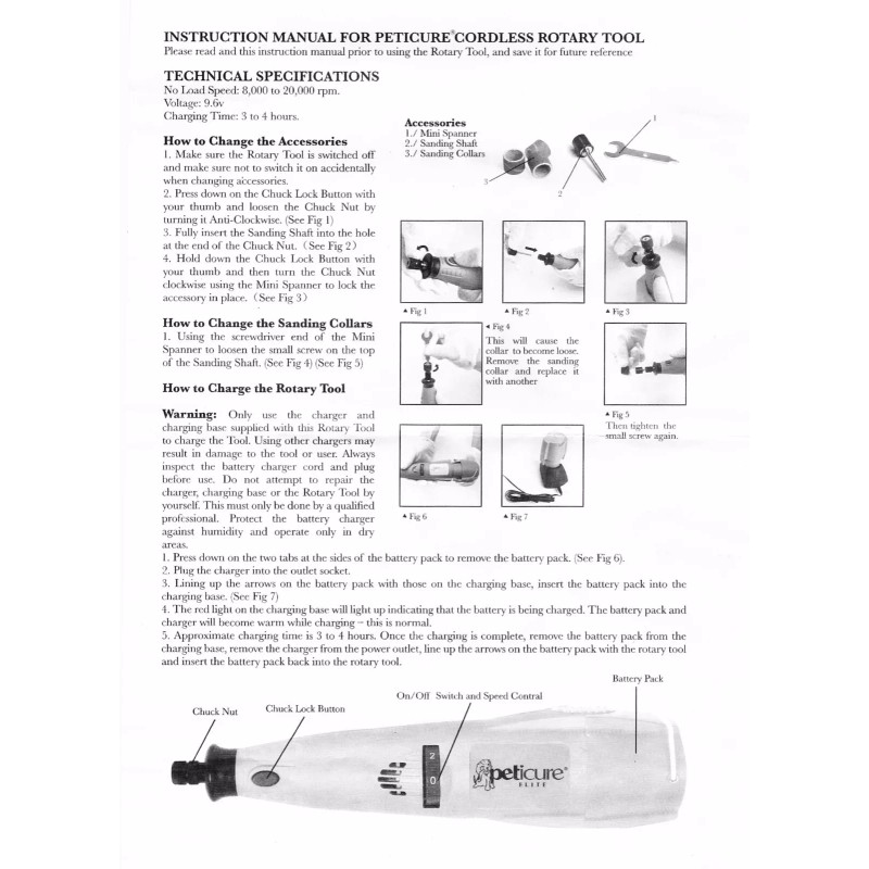 PETICURE 9.6V CORDLESS RECHARGEABLE PET NAIL TRIMMER FOR DOG AND