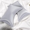 HOMBYS Curved Pillow Cases Queen Size 2 Pack-Silky Satin Side