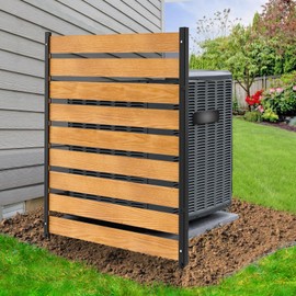 DoCred Air Conditioner Fence, 1-Panel Pool Equipment Enclosure, 38" W x 60" H Privacy Screens Fence Panels with Metal Stakes, Wood Trash Can Fence Privacy Fence Panel for Outside
