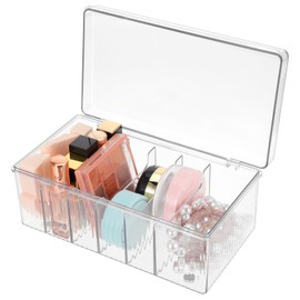 Lash Extension Organizer & Storage, Acrylic Lash Extension Organizer, Large Capacity Eyelash Extension Supplies Storage Container Box with Lid, Neatly Store and Organize Your Lash Supplies (Clear)