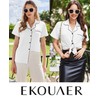 Ekouaer Womens Cotton Pajamas Set Classic Short Sleeve Pjs Set