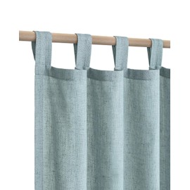 Cortinas de color verde marino de 45 pulgadas de longitud para puerta de cocina, 2 paneles de pestañas, mezcla de lino suave, semitransparente, con temática costera, playa, cortinas cortas de verano