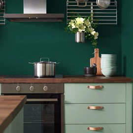 Jeweluck Dark Green Wallpaper Peel and Stick Wallpaper 15.7” x 118.1” Matte Dark Green Peel and Stick Contact Paper Removable Self-Adhesive Wall Paper Waterproof Decorative for Bathroom Vinyl