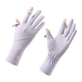 SUJAYU Ultra Thin Full Finger UV Protection Gloves Driving Gloves Women, Breathable Touchscreen UPF Glove Sun Protection Glove (Purple, Medium)