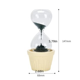 Bonsai Magnetic Sand Timer,20Second Magnetic Hourglass with Aroma Diffuser,Magic Sandglass for Office Desk Home Decor (Green Sand, Beige Bonsai B)