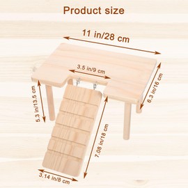 Reptiles Hideout Wooden with Climbing Ramp Bearded Dragon Hide Cave Wood Aquariums & Terrariums Accessories for Bearded Dragons Leopard Geckos Lizards Turtles Hamsters(U-Shape)