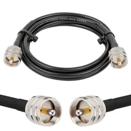 XRDS-RF PL-259 UHF CB Coax Cable 6ft, 50 ohm RG58 PL-259 UHF Male to SO-239 Male Connector Low Loss Coaxial Cable for HAM & CB Radio, Antenna Analyzer, Dummy Load, AIS Antenna, SWR Meter