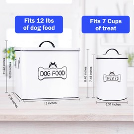 Vumdua Large Dog Food Storage Container Set - Farmhouse Airtight Dog Treat Container for Kitchen Counter, Dog Food Container with handles and Serving Scoop, Great Gift for Pet Owners