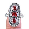 Ovale, runde Granat-Ringe aus massivem 925er Sterlingsilber, handgefertigte Statement-Ringe für