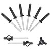 ALLCLEAN 3/16" x 1" Tri-Fold Rivets Assortment - 50Pcs,Black Tri-fold