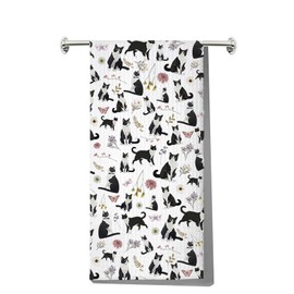 MYSOMY Tuxedo Cat Kitchen Towels Tuxedo Cat Gift Tuxedo Cat Dish Towel Tuxedo Cat Owner Gifts Black And White Cat Towel (Tuxedo Cat kt UK)