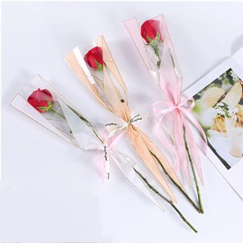 OUKEYI 150 unidades/6 colores de papel de regalo de flores de una sola rosa, suministros de ramo de floristería, papel de regalo floral impermeable, 17.7 x 5 x 1.6 pulgadas